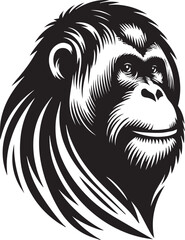 Sumatran Orangutan Monkey Face Vector Design