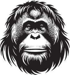 Sumatran Orangutan Monkey Face Vector Design