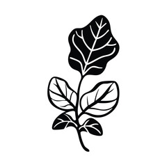 A botanical featuring a fiddle Silhouette logo vector design art
