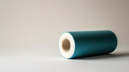 photograph of pint roller on white background telephoto lens realistic daylight cool color