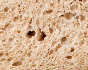 The bread has a lot of holes in it