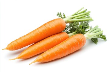 Fresh carrot isolated on a white background.