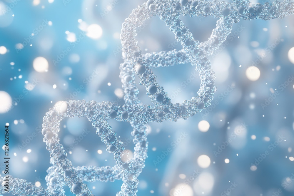 Poster Abstract DNA helix structure on a bokeh background.