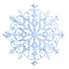 Intricate White Snowflake Transparent Background. Remove Background