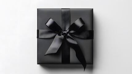 Elegant Black Gift Box With A Satin Bow