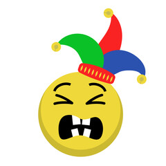 Cheerful Emoji with Jester Hat
