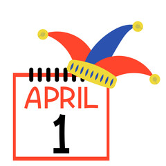 April 1 Calendar with Jester Hat