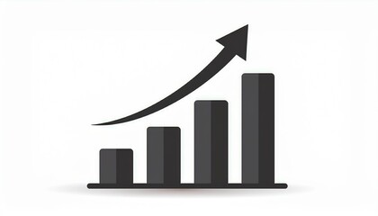 Profit growing icon. Isolated vector icon. Progress bar. Growing graph icon graph sign. Generated image