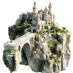 Obraz premium Floating Medieval Castle on a Mountain