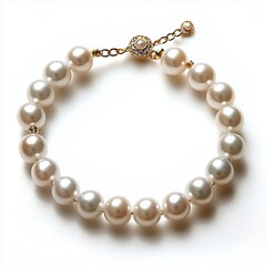 Obraz premium Elegant Pearl Bracelet with Gold Clasp for Classic Jewelry Lovers
