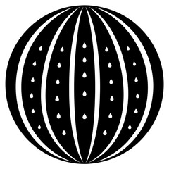 Watermelon Silhouette vector with white background