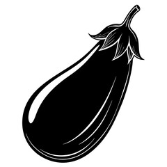 Aubergine Silhouette vector with white background
