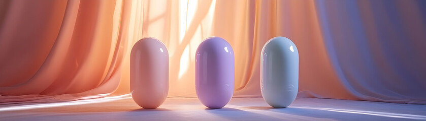 Pastel 3D Capsules Illustration