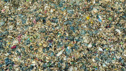 Top view plastic waste, plastic cups . Concept of environmental problems and saving the planet.