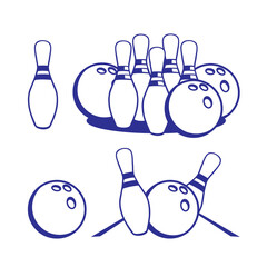 Stock Vector of the game Bowling Logo Simple Illustration