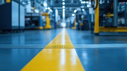 Obraz premium Anti-slip floor markings inside a modern production plant