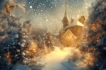 Background for a Christmas card to send greetings to the family during holiday season on xmas celebration
