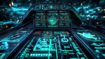Futuristic Aircraft Cockpit: A Digital Flight Deck