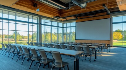 Modern Conference Room with Panoramic Nature Views