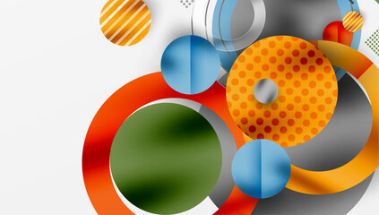 Abstract Geometric Background with Overlapping Transparent Shapes