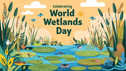 educational and colorful wetlands graphic for awareness events