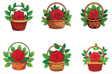 a beautifully detailed wicker basket holds a single