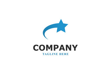 shooting star and letter c minimal logo