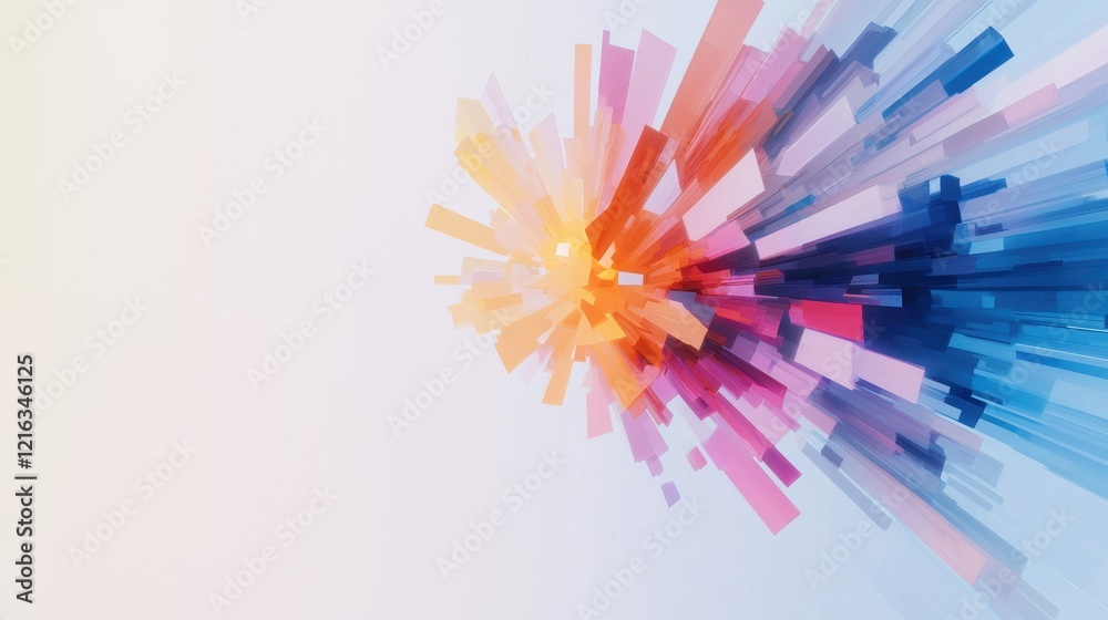 Poster dynamic evolution of ai through abstract timelines digital art linear path colorful environment