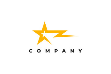 shooting star lightning and energy logo