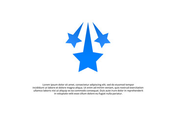 triple shooting star modern logo design