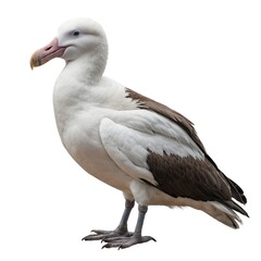 Obraz premium a white and brown bird. Seagull clip art. PNG Seagull standing on shore at sunrise by the ocean.