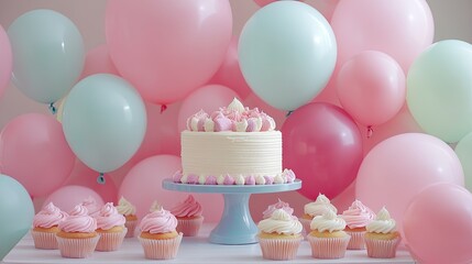 A bright and festive dessert table set up for a celebration,