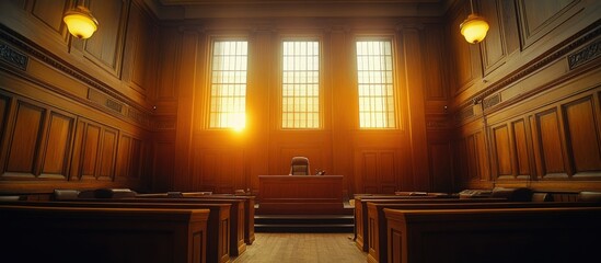 Sunlit Courtroom: Justice and Serenity