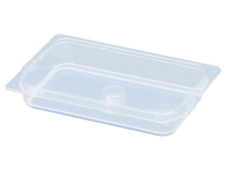 Clear plastic blister packaging with a molded cavity, often used for packaging electronics, small tools, or toys, providing a visible,