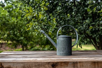 Fototapeta premium Rustic Watering Can in a Garden Setting