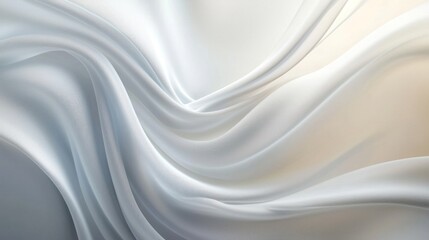 Elegant Draped Fabric: Soft, Flowing White Silk