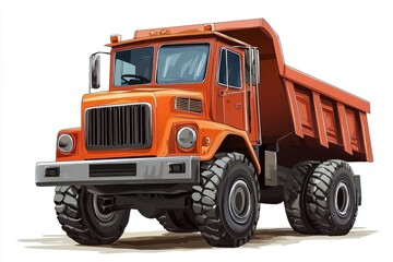 Dump Truck isolated on white background. Dump Truck icon. Heavy Machinery isolated on white. Construction Vehicle. Dump Truck Design Element. Dump Truck Isolated for Designers. Dump Truck isolated. 