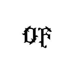 OF monogram logo design letter text name symbol monochrome logotype alphabet character simple logo