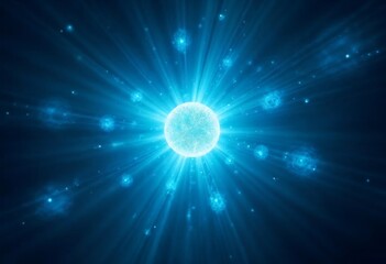 Fototapeta premium Stunning Blue Energy Orb Explosion Digital Art