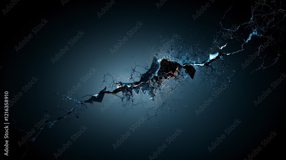 Aufkleber abstract art a gray-blue line redefining the digital design studio environment in close-up