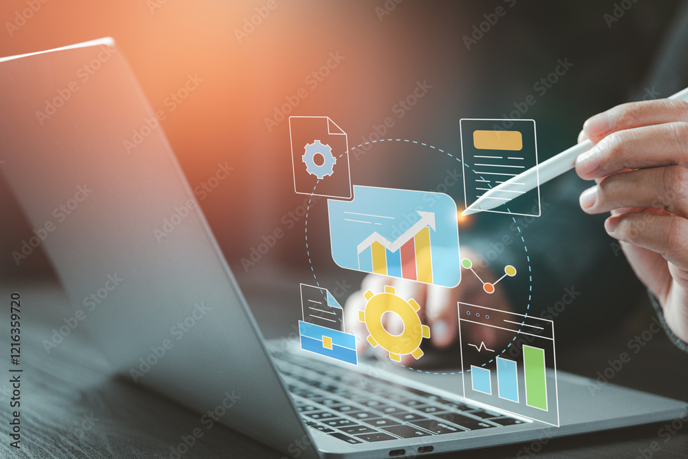 Aufkleber Data visualization: Transforming information into actionable insights for growth. Performance tracking: Optimizing results through real-time analytics.