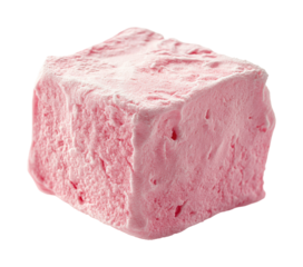 Delightful pink marshmallow sits invitingly on a table, ready to bring sweetness to any treat or celebration in a cozy bakery isolated on transparent background