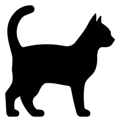 black silhouette of a cat without background