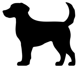 black silhouette of a dog without background