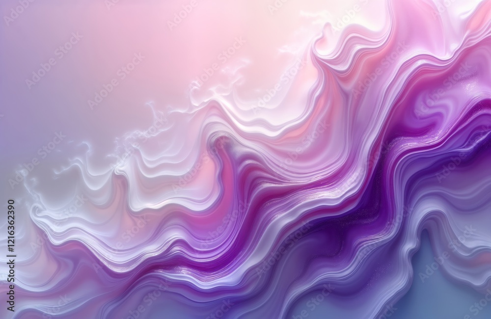 Poster abstract liquid art background design. purple, lilac colors blend in wavy patterns. fluid acrylic pa