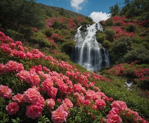 magine a rolling hillside where azaleas and roses grow wild, cascading down like a colorful waterfall.