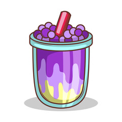 Bubble tea vector  sticker cartoon. hand draw illustration art

