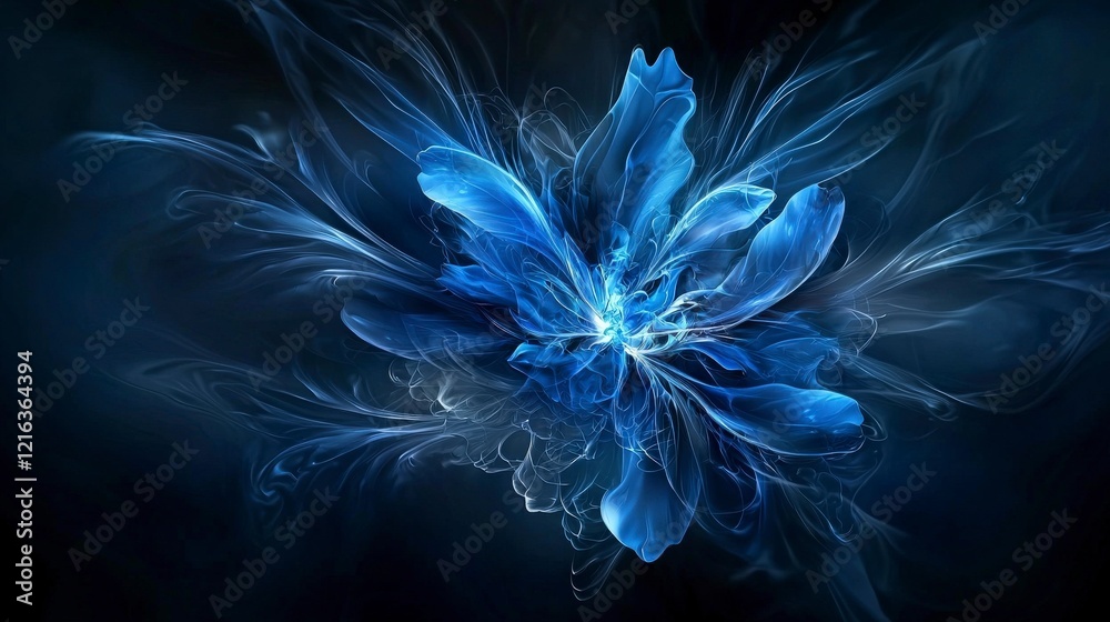 Poster cobalt blue artistic display abstract art digital design creative space close-up view vibrant inspir