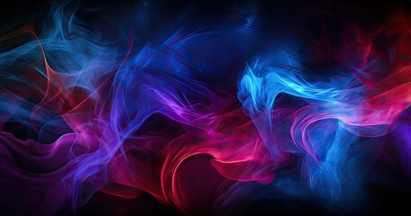 Fototapeta premium A vibrant abstract composition of swirling smoke in blue, pink, and purple hues.