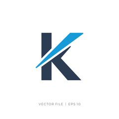 initial letter K arrow up abstract logo
